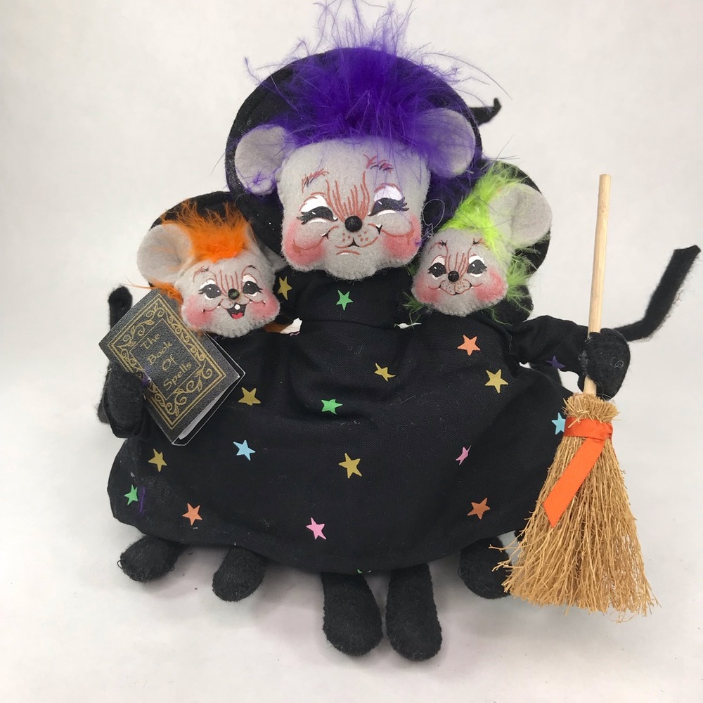 Annalee Triple Trouble Witch Mice Hocus Pocus Halloween Vintage 2006